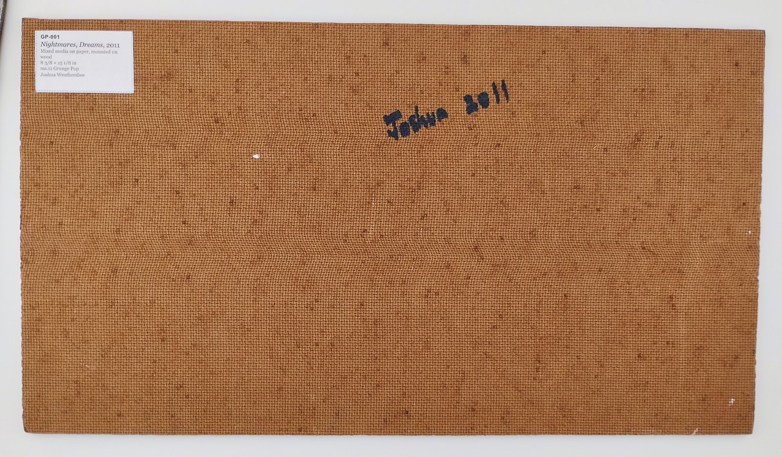 Back of Nightmares, Dreams, showing signature and label