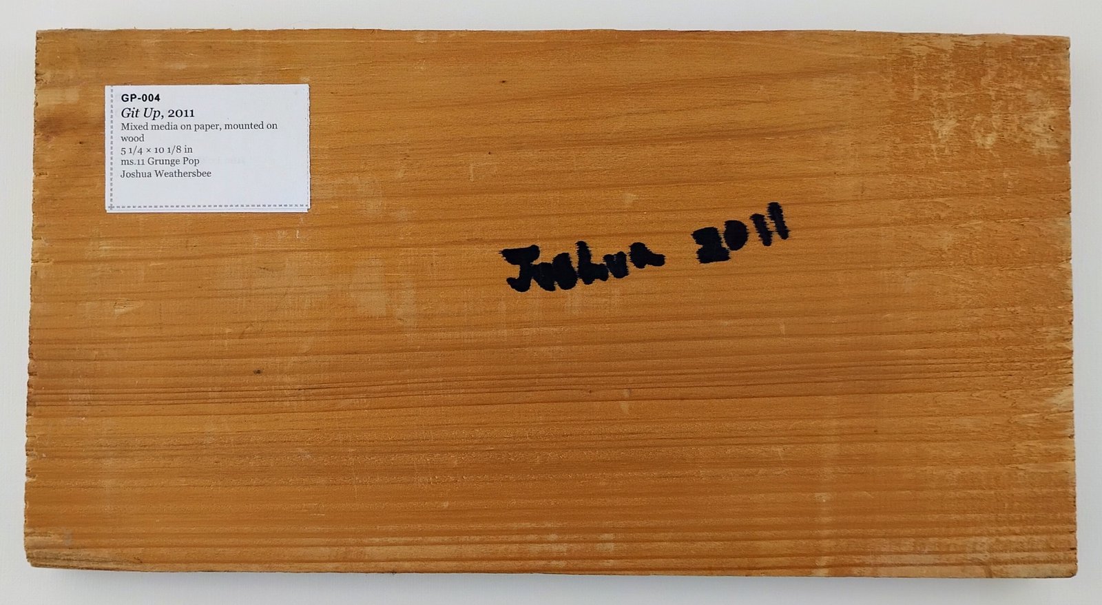 Back of Git Up, showing signature and label